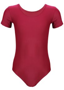 Turnanzug AQUARTI "Body M&auml;dchen Gymnastikanzug Kurzarm", M&auml;dchen, Gr. 146, pink (burgund), Obermaterial: 80% Polyamid PA. 20% Elasthan EL., Sportanz&uuml;ge Turnanzug
