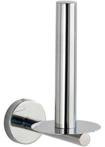 Toiletten-Ersatzrollenhalter Wenko "Bosio", silber (silberfarben), B:8cm H:18cm L:12cm, Edelstahl, Toilettenpapierhalter, Toiletten-Ersatzrollenhalter, Edelstahl, rostfrei