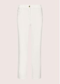 Madeleine Mode Regular-fit-Jeans MADELEINE "Jeans Baumwollhose mit Saumabn&auml;hern", Damen, Gr. 18, N + K Gr, wei&szlig; (wollwei&szlig;), Obermaterial: 92% Baumwolle CO. 6% Polyester PES. 2% Elasthan EL., Modern, Jeans Regular-fit-Jeans, Jeans mit modischem Saumabn&auml;her