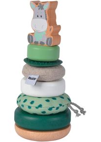 Stapelspielzeug Eichhorn "Baby HiPP Stapelturm", bunt, Stapelspielzeug, BabyH:19cm, Holz, Silikon, Stapelspielzeug, H:19cm