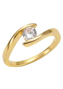 Fingerring Firetti "Schmuck Geschenk Silber 925 Silberring" Gr. 52, gold (gelbgoldfarben, kristallwei&szlig;), Fingerringe, Damen, 52, Silber 925 (Sterlingsilber), 7mm, Fingerring, mit Zirkonia (synth.)