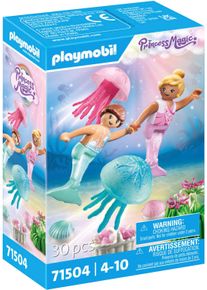 Konstruktions-Spielset Playmobil "Meerkinder mit Quallen (71504), Princess Magic", bunt, Spielbausteine, Kinder, Kunststoff, Konstruktions-Spielset, Made in Europe