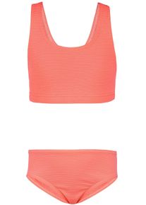 Bustier-Bikini AQUARTI "Bikini M&auml;dchen Sport Bikini Racerback Bustier & Bikinislip", Kinder, Gr. 170, N-Gr, orange (jacquard punkte orange), Obermaterial: 80% Polyamid PA. 20% Elasthan EL., Bikini-Sets Bustier-Bikini