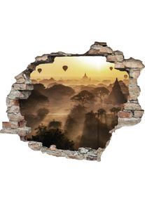 Wandtattoo queence "Morgend&auml;mmerung", gelb, B:60cm H:50cm T:0,1cm, Wandtattoos, Wandtattoo, Wandsticker, Wandbild, selbstklebend, 3D, Wanddurchbruch