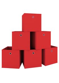 Faltbox Vcm "6er Set Faltbox Klappbox Aufbewahrungsbox Boxas", rot, B:27cm T:27cm, Aufbewahrungsboxen, Faltbox