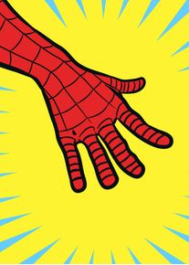 Bild Komar "Marvel PowerUp Spider-Man Hand", bunt (farbe bild(er): bunt), B:50cm H:70cm, Holz, Papier, Bilder, Bild, Wandbild zur Dekoration im Kinderzimmer - ohne Rahmen