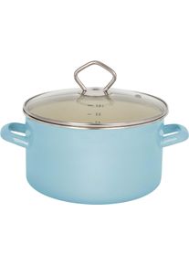 Kr&uuml;ger Fleischtopf KR&Uuml;GER "Sylt", blau (pastell, blau), B:20cm H:12cm L:28cm &Oslash;:20cm, T&ouml;pfe, Fleischtopf, Induktion