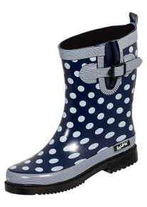 Gummistiefel Bockstiegel "Dorin", Damen, Gr. 39, blau (blau, wei&szlig;), Obermaterial: 100% Naturkautschuk NaRubber., Schuhe Gummistiefel