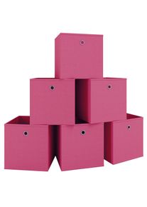 Faltbox Vcm "6er Set Faltbox Klappbox Aufbewahrungsbox Boxas", pink, B:27cm T:27cm, Aufbewahrungsboxen, Faltbox