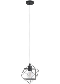 Eglo H&auml;ngeleuchte "STRAITON Pendellampe, Vintage, Stahl, H&auml;ngelampe, E27, IP20, Lampe", schwarz, 1, H: 110cm, 1 Stk., Leuchten, H&auml;ngeleuchte, Esstischlampe, L24 x B20,50 x 110, schwarz, 1X60W exkl., H&auml;ngeleuchte
