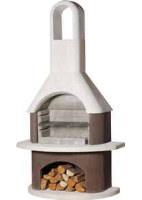 Grillkamin Buschbeck "Milano", braun (wei&szlig;, braun), B:110cm H:203cm T:65cm, Grills, Grillkamin, BxTxH: 110x65x203 cm