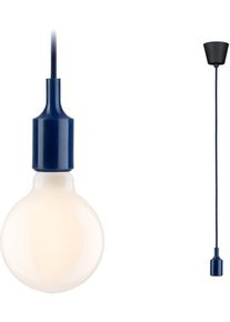 Paulmann Pendelleuchte "Ketil", blau (schwarz, nachtblau), 1, &Oslash; 9cm, 1 Stk., Leuchten, E27, max. 1x60W E27, 230V, Stoff/Silikon, Pendelleuchte