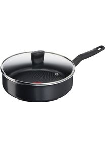 Schmorpfanne Tefal "Start'Easy", schwarz, B:25,4cm H:9,1cm L:42cm &Oslash;:24cm, Pfannen, Schmorpfanne, Thermo-Signal-Temperaturanzeiger, Induktion, &Oslash; 24 cm