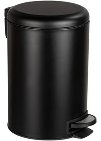 M&uuml;lleimer Wenko "Modell Leman Easy Close", schwarz (korpus: schwarz, inneneimer: schwarz), B:25cm H:38cm T:32cm, Polypropylen, Stahl, M&uuml;lleimer, M&uuml;lleimer, Abfalleimer mit Tretfunktion & Absenkautomatik, Industrial Style