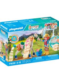 Konstruktions-Spielset Playmobil "Ellie & Pferd mit Kreppeisen (71639), Horses of Waterfall", bunt, Spielbausteine, Kinder, Kunststoff, Konstruktions-Spielset, Made in Europe