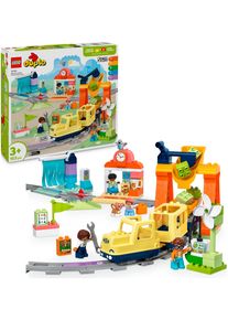 Konstruktionsspielsteine Lego "Gro&szlig;e interaktive Eisenbahn (10428), Lego DUPLO Town", bunt, Spielbausteine, Kinder, Kunststoff, Konstruktionsspielsteine, Made in Europe