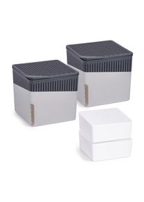 Luftentfeuchter Wenko "Cube", grau (hellgrau), B:13cm H:13cm T:13cm, Luftentfeuchter, Luftentfeuchter, 2 x 500 g