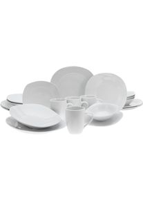 Kombiservice Creatable "Square Weiss", wei&szlig;, 20 Stk., Porzellan, Geschirr-Sets, Kombiservice, abgerundete, quadratische Form