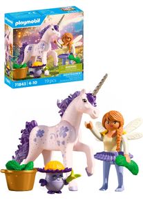 Konstruktions-Spielset Playmobil "Sammeleinhorn, Gl&uuml;ckslavendel mit Fee (71843), Princess Magic", bunt, Spielbausteine, Kinder, Kunststoff, Konstruktions-Spielset