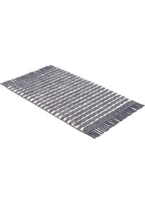 Sch&ouml;ner Wohnen Kollektion Badematte "&raquo;Bahamas Gitter&laquo;", anthrazit, H:20mm, Baumwolle, SCH&Ouml;NER WOHNEN-KOLLEKTION, Badematten, Badematte, waschbar, Baumwolle, Badvorleger mit Fransen, Badteppich
