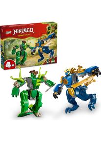 Konstruktionsspielsteine Lego "Duell mit Jays Drachen-Mech (71853), Lego Ninjago", bunt, Spielbausteine, Kinder, Kunststoff, Konstruktionsspielsteine
