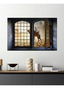 Wandsticker queence "Kamel", gold (goldfarben), B:60cm H:40cm, Vinyl, Wandtattoos, Wandsticker, Wandsticker, Wandbild, selbstklebend, 3D, Fenster