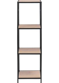 B&uuml;cherregal ACTONA GROUP, schwarz (matt wildeiche, matt shwarz), B:35cm H:120cm T:37cm, Metall, Papier, Regale, B&uuml;cherregal, Metallgestell im Industrie-Look, 3 Einlegeb&ouml;den, weitere Variationen