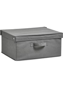 Organizer zeller PRESENT "Faltbar", grau, B:41cm H:20cm T:35cm, Vlies, Aufbewahrungsboxen, Organizer, Aufbewahrungsbox, mit Deckel, Tiefe: ca. 35 cm, Breite: ca. 41 cm