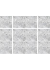 Fliesenaufkleber queence "Grau", grau, B:15cm H:15cm T:0,1cm, Fliesenaufkleber, Fliesenaufkleber, Stickerfliesen, selbstklebend, Sticker, 12er Set