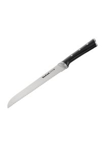 Brotmesser Tefal "Ice Force", schwarz, edelstahl, Klingenl&auml;nge 20cm, Edelstahl, Kunststoff, Kochmesser, Brotmesser, 20 cm, Eish&auml;rtungstechnologie, Klinge aus deutschem Edelstahl