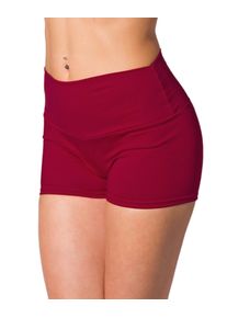 Hotpants ALKATO "Shorts Alkato Damen Sport Shorts mit Hohem Bund", Damen, Gr. 36, N-Gr, rot (weinrot), Obermaterial: 95% Baumwolle CO. 5% Elasthan EL., Hosen Hotpants