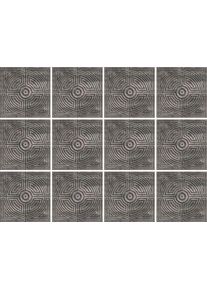 Fliesenaufkleber queence "Muster", braun (braun, grau), B:15cm H:15cm T:0,1cm, Fliesenaufkleber, Fliesenaufkleber, Stickerfliesen, selbstklebend, Sticker, 12er Set