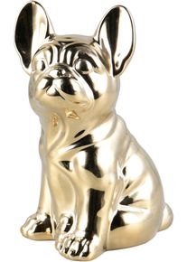 Dekofigur Mirrors and More "BILLY", gold (goldfarbig), B:14,3cm H:20,3cm, Porzellan, Dekofiguren, Dekofigur, Dekofigur in Hundeform