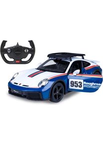 RC-Auto Jamara "Porsche 911 Dakar Performance 1:14 blau 2,4GHz", gr&uuml;n, Fernlenkfahrzeuge, KinderB:14,4cm H:10,6cm T:32,3cm, RC-Auto, mit LED Licht, B:14,4cm H:10,6cm T:32,3cm