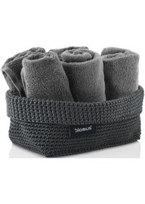 H&auml;kelkorb Blomus "TELA", grau (anthrazit), B:11,5cm H:8,5cm T:20cm, Kunststoff, Aufbewahrungsboxen, H&auml;kelkorb