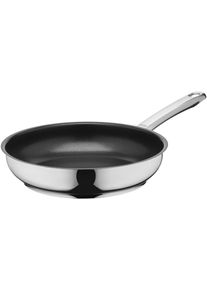 Bratpfanne Silit "Calabria Induktion", schwarz (edelstahlfarben, schwarz), H:5cm &Oslash;:24cm, Pfannen, Bratpfanne, Silitan Antihaftversiegelung, polierter Edelstahl, induktionsgeeignet