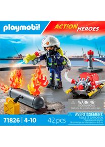 Konstruktions-Spielset Playmobil "L&ouml;schung eines Gastanks (71826), Playmobil Action Heroes", bunt, Spielbausteine, Kinder, Kunststoff, Konstruktions-Spielset, Made in Europe