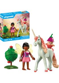 Konstruktions-Spielset Playmobil "Sammeleinhorn, Himmelsrose mit Fee (71841), Princess Magic", bunt, Spielbausteine, Kinder, Kunststoff, Konstruktions-Spielset