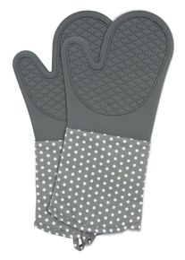 Topfhandschuhe Wenko "Modell Silikon", grau, Baumwolle, Silikon, Topflappen, Topfhandschuhe, Ofen- und Grillhandschuhe, Hitzeschutz, Baumwollinnenseite, 1 Paar