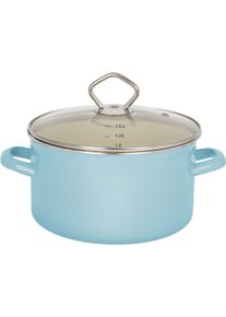 Kr&uuml;ger Fleischtopf KR&Uuml;GER "Sylt", blau (pastell, blau), B:16cm H:10cm L:22cm &Oslash;:16cm, T&ouml;pfe, Fleischtopf, Induktion