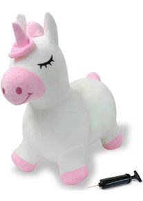 H&uuml;pftier Jamara "Einhorn mit Pl&uuml;schbezug", rosa (wei&szlig;, rosa), H&uuml;pfspielzeug, BabyB:50cm T:61cm, H&uuml;pftier, inkl. Luftpumpe, B:50cm T:61cm