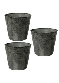 &Uuml;bertopf CREATIV HOME "&Uuml;bertopf", dunkelgrau, H:14cm &Oslash;:16cm, Metall, Pflanzgef&auml;&szlig;e, &Uuml;bertopf, im modernen Design
