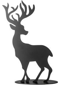 Weihnachtsfigur Fink "Hirsch JASPER", schwarz, B:10cm H:20cm T:5cm, Eisen, Dekofiguren, Weihnachtsfigur, Weihnachtsdeko aus Eisen