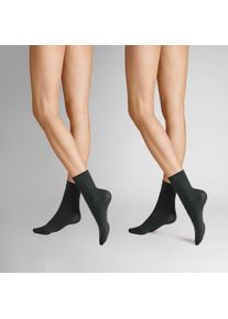 Feins&ouml;ckchen Hudson "S&ouml;ckchen Simply 40 2-Pack", Damen, Gr. 35-38, grau (anthrazit 0545), Obermaterial: 95% Polyamid PA. 5% Elasthan EL., Socken Feins&ouml;ckchen