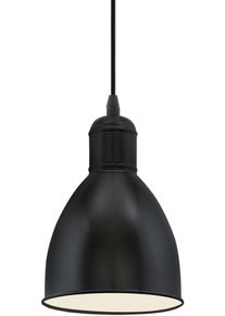 Eglo Pendelleuchte "PRIDDY H&auml;ngeleuchte, Pendellampe, Stahl, schwarz, E27, Industrial", schwarz-wei&szlig; (schwarz, wei&szlig;, kupferfarben), 1, Leuchten, Wohnzimmerlampe, Esszimmerlampe, 1 flammig, Retro, Vintage, 110x15,5cm, Pendelleuchte
