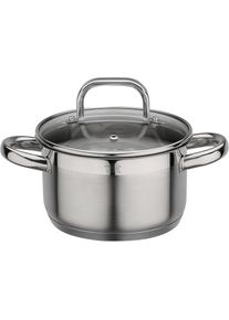 Fleischtopf GSW "Fogo", silber (edelstahlfarben), H:9,5cm &Oslash;:16cm, T&ouml;pfe, Fleischtopf, Induktion