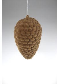 Weihnachtsfigur AM Design "Zapfen mit samtweichem Flock", braun, H:17cm &Oslash;:5cm, Kunststoff, Dekofiguren, Weihnachtsfigur, aus Kunststoff, BxH: 5x19cm, in pink oder braun