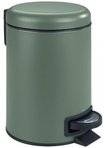 Kosmetikeimer Wenko "Leman", gr&uuml;n (gr&uuml;n, schwarz), B:17cm H:25cm T:22,5cm, Stahl, M&uuml;lleimer, Kosmetikeimer, 3 Liter, BxTxH: 17x22,5x25 cm