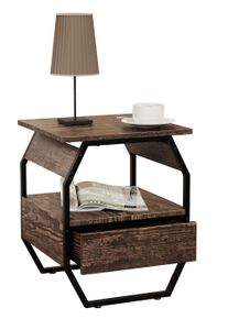 Couchtisch Vcm "Beistelltisch Nachttisch Schublade Aulari S", braun (eiche vintage), B:40cm T:40cm, Tische, Couchtisch