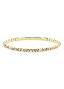 Silberarmband Firetti "Schmuck Geschenk Flexibles Silberarmband mit Zirkonia", gold (gelbgoldfarben, kristallwei&szlig;, kristallwei&szlig;), Armb&auml;nder, Damen, 19cm, Silber 925 (Sterlingsilber), Silberarmband, mit Zirkonia (synth.)